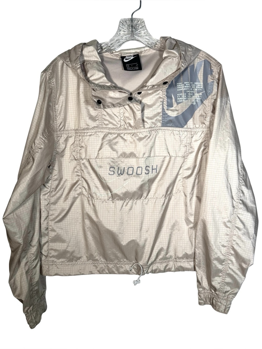 Nike Hooded 1/4 Zip Utility Windbreaker Jacket Women Sz Small Cropped